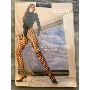 Wolford Natalja Fishnet Open Hole Tights VTG Y2K Gothic Indie Sleaze Black Med